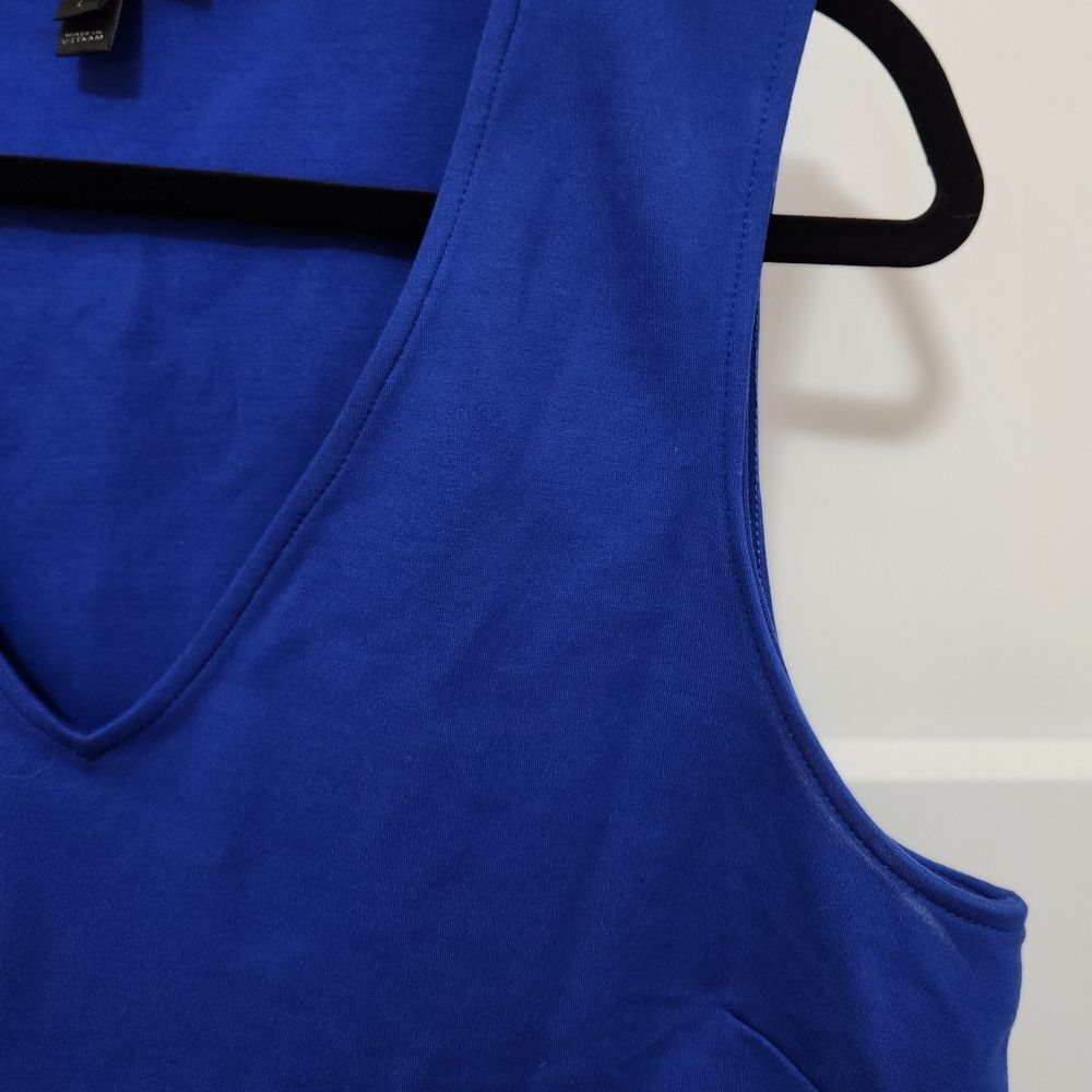 J CREW Women's V-Neck Peplum Blouse Y2K Top Blue SZ Large - Picture 10 of 15